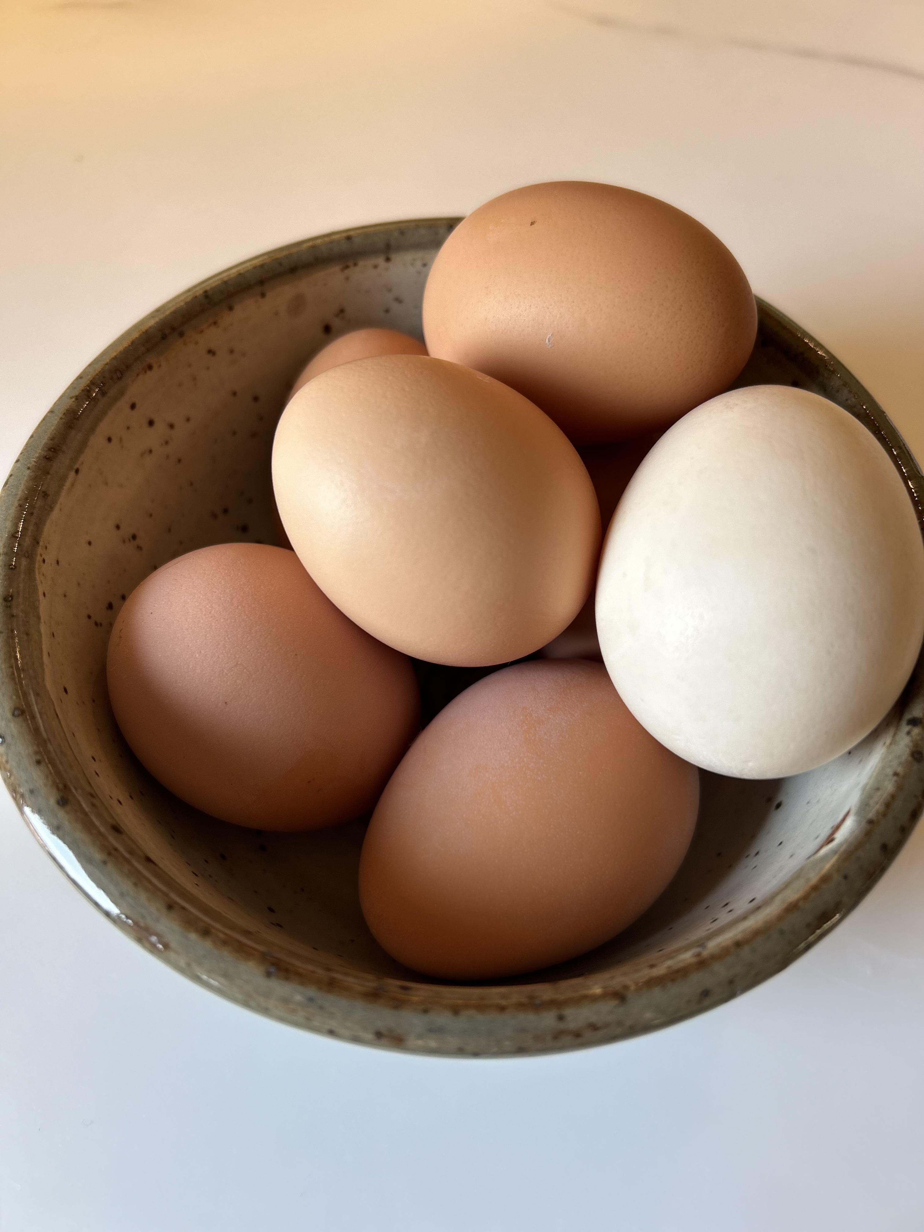 Country Music Sweetheart Chicken Eggs Scrambled with Garlic Scape Butter